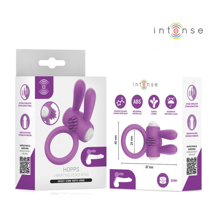 INTENSE Anul vibrant pentru penis cu stimularea clitorisului