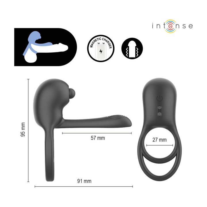 INTENSE Anul vibrant pentru penis cu control remote SPIKE