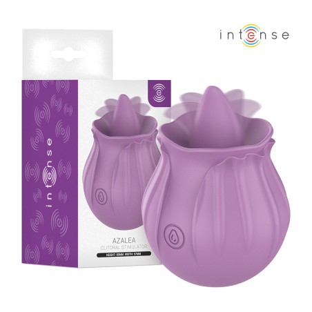 estimulador de clitóris com forma de flor, língua e base magnética azalea