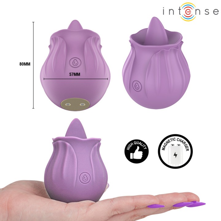 INTENSE Estimulador de clitóris com forma flor, língua e