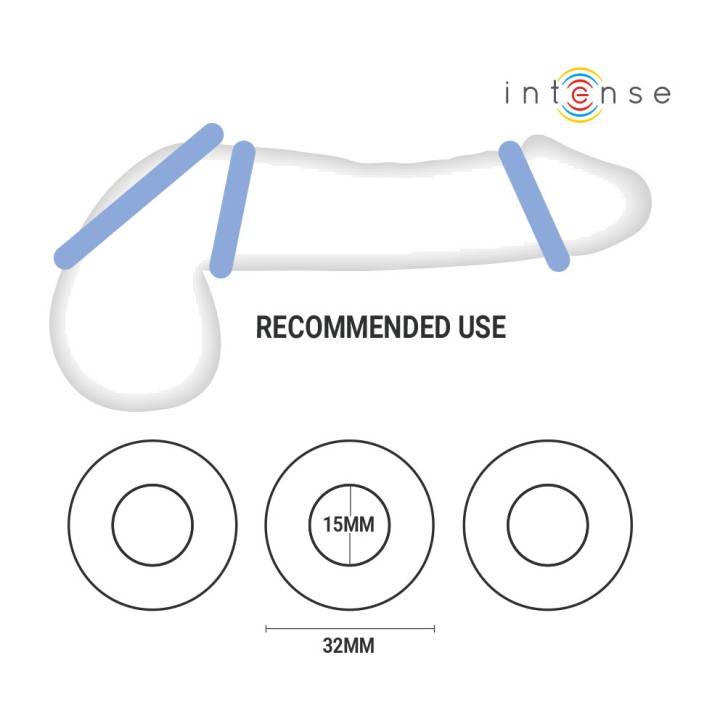 INTENSE Set mit 3 farbigen Ringen für den Penis WICK