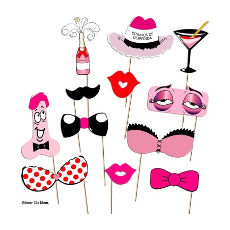 pack de 12 pièces de photocall pour fêtes modèle 1 diablo picante