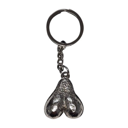 chaveiro de metal com forma de ovos diablo picante
