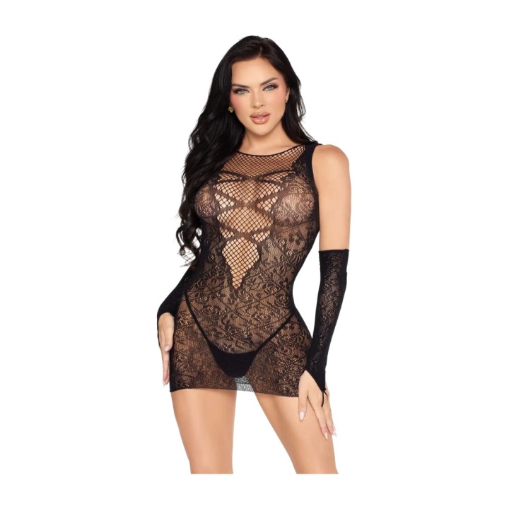 LEG AVENUE Miniabito e guanti coordinati 81679 D-245341