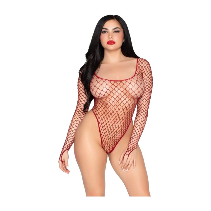 LEG AVENUE Hoge snit industriële netbodysuit 89377