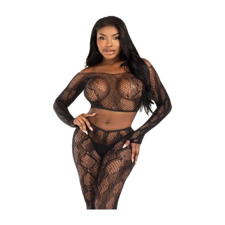 top crop python et collants sans pieds 89373