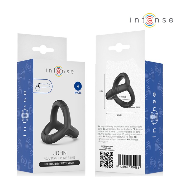 INTENSE Anneau triple ajustable pour pénis modèle 4 JOHN