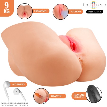 vaginensimulator mit suctions-, wärmeeffekt, vibrieren, stimme und fernbedienung deep touch julia 9 kg