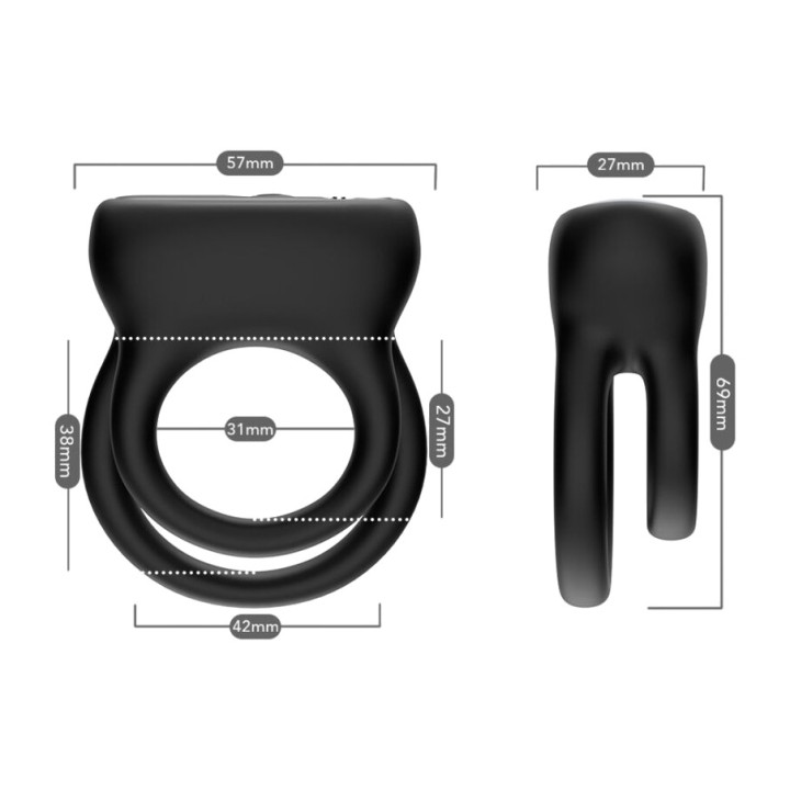 ARMONY Doble anillo vibrador para el pene de cuerpo
