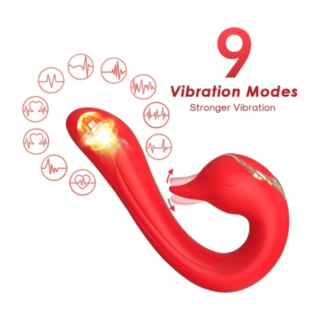 vibratore multi-posizionale con effetto calore delfin-46469
