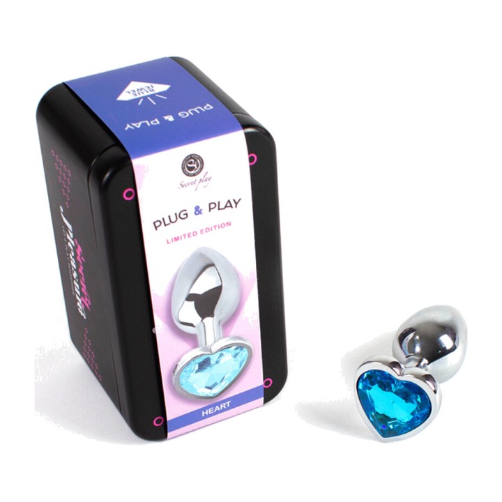 SECRETPLAY Metall-Analplug mit Herz-Edelstein 7 CM