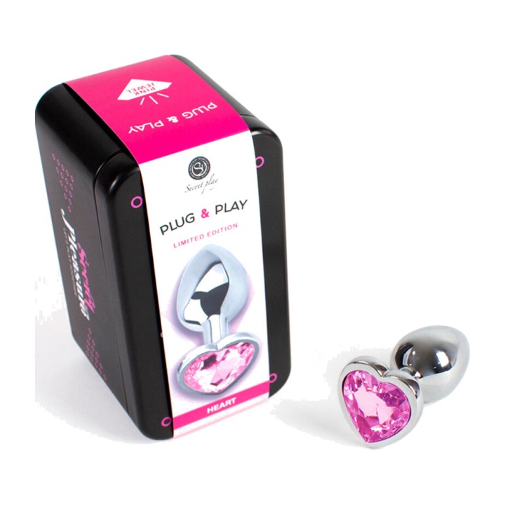 SECRETPLAY Plug anale in metal con gioia a forma di cuore 7