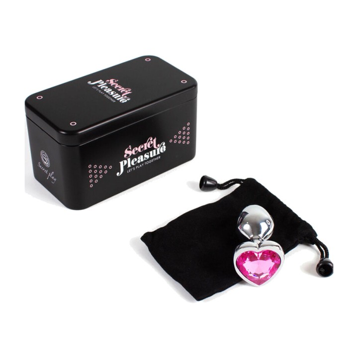 SECRETPLAY Metal anale plug met hartjesaccessoire 7 CM