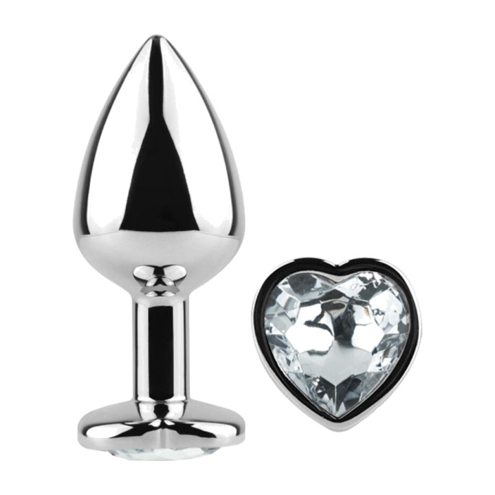 SECRETPLAY Plug anal de metal con joya corazón 7 CM