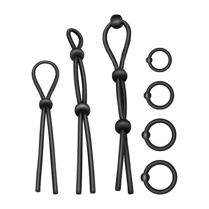 ADDICTED TOYS Kit de 7 anéis silicone flexível para pênis