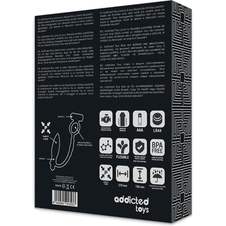 ADDICTED TOYS Plug anal com anel vibrador D-227618