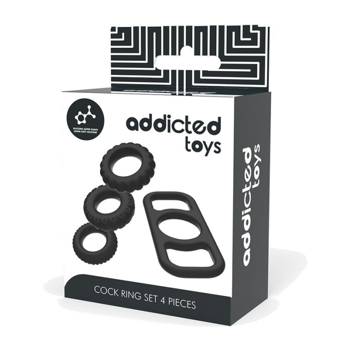 ADDICTED TOYS Sada 4 gumových prstenov pre priečnuku