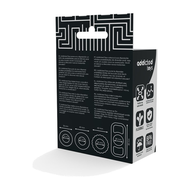 ADDICTED TOYS Set de 4 anells silicona per al penis D-226994