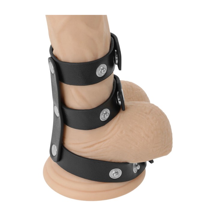 DARKNESS Anell ajustable de cuir per al penis i els