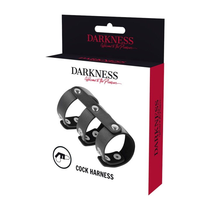 DARKNESS Anell ajustable de cuir per al penis i els