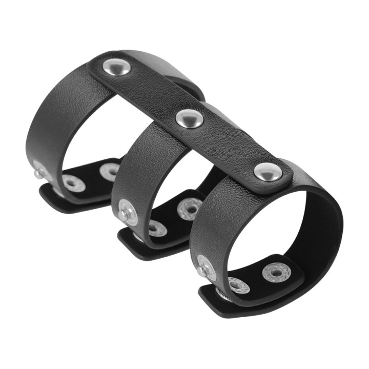 DARKNESS Adjustable leather ring for penis and testicles