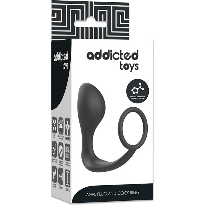 ADDICTED TOYS Plug anal de silicona amb anell D-227619