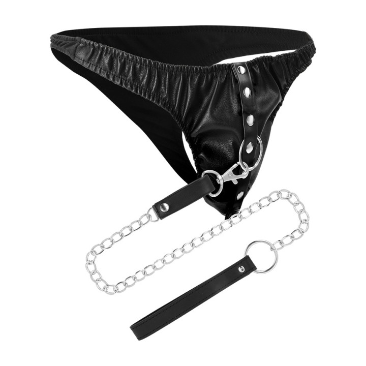DARKNESS Tanga med metallkedja för underkastelse D-226695