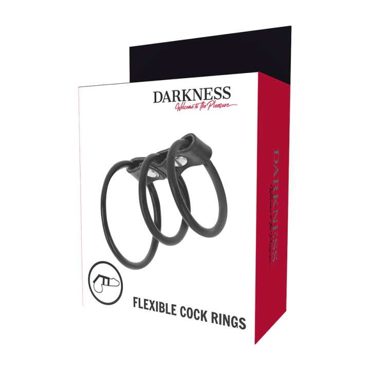 DARKNESS Ensemble de 3 anneaux souples pour le pénis