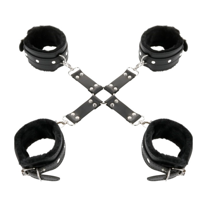 DARKNESS Leather restraints for feet and hands HOGTIE-27798
