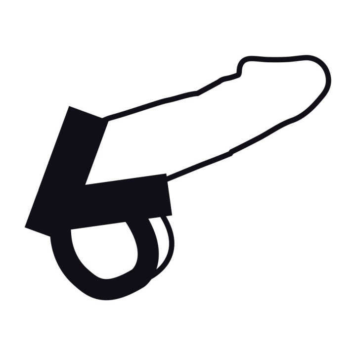 DARKNESS Leather ring for penis and testicles H-PIECE