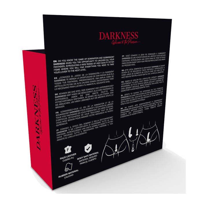 DARKNESS Panties arnés com plug anal e dildo intercambiáveis