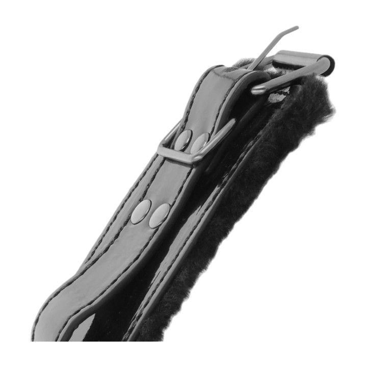 DARKNESS Järnleder handfängsel med lås D-221230