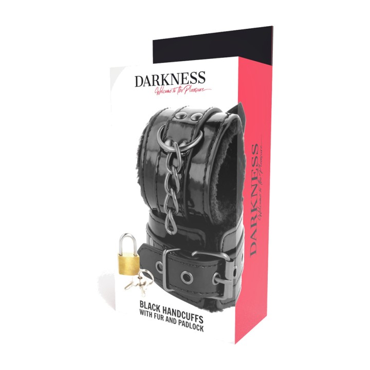 DARKNESS Esposes de cuir ajustables per mans amb cerquilla