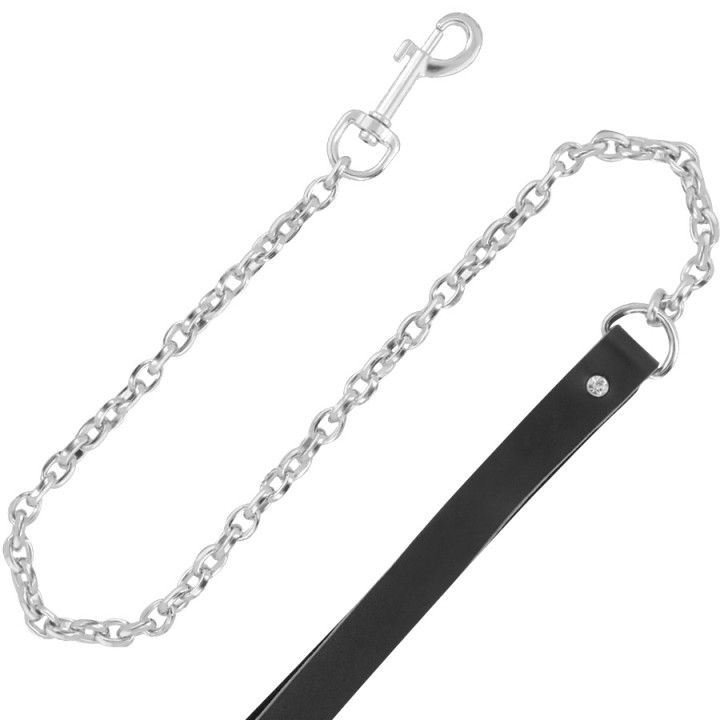 DARKNESS Leather collar with lining and high-quality strap