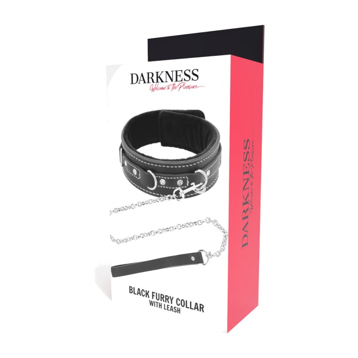 DARKNESS Collar de pell forrat amb correia alta qualitat