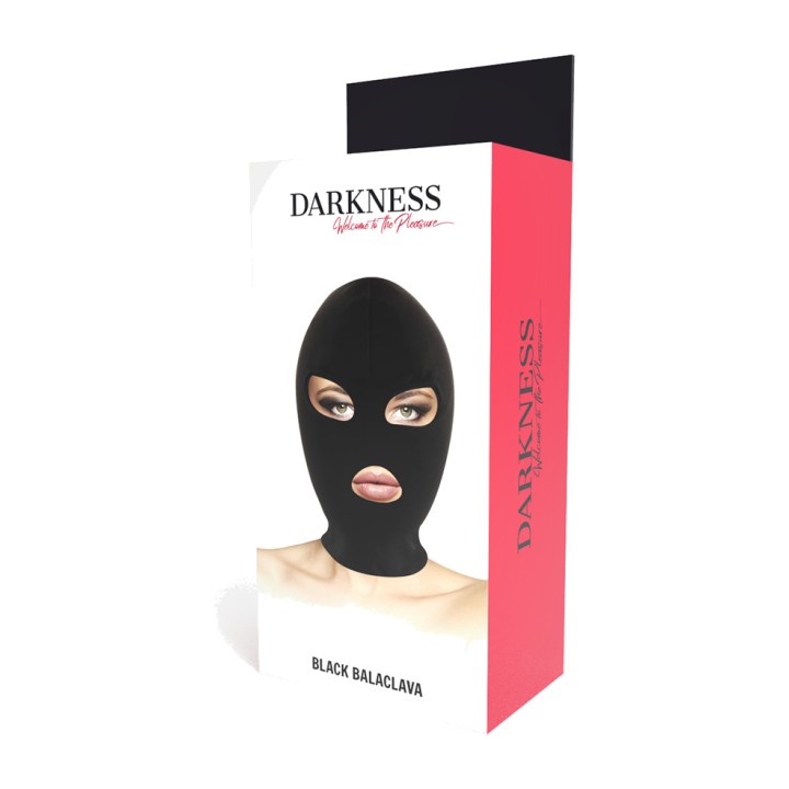 DARKNESS Máscara capucha BDSM de sumisión con aberturas