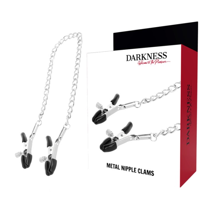 DARKNESS Adjustbare Metalklammern für Nippel mit Kette