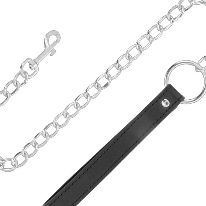 DARKNESS Collar de piel suave con cadena 27697