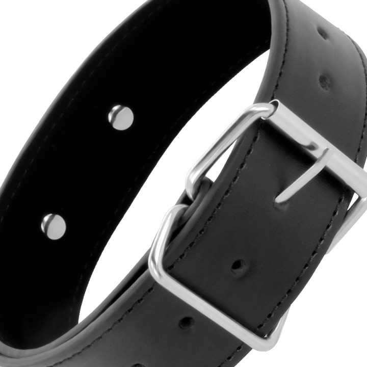 DARKNESS Leather posture collar with chain D-221151