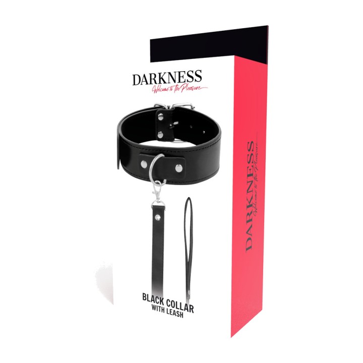 DARKNESS Leather posture collar with chain D-221151
