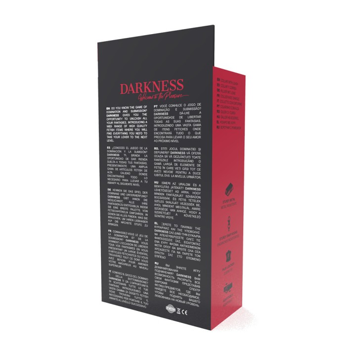 DARKNESS Colier de postură din piele cu lanț D-221151
