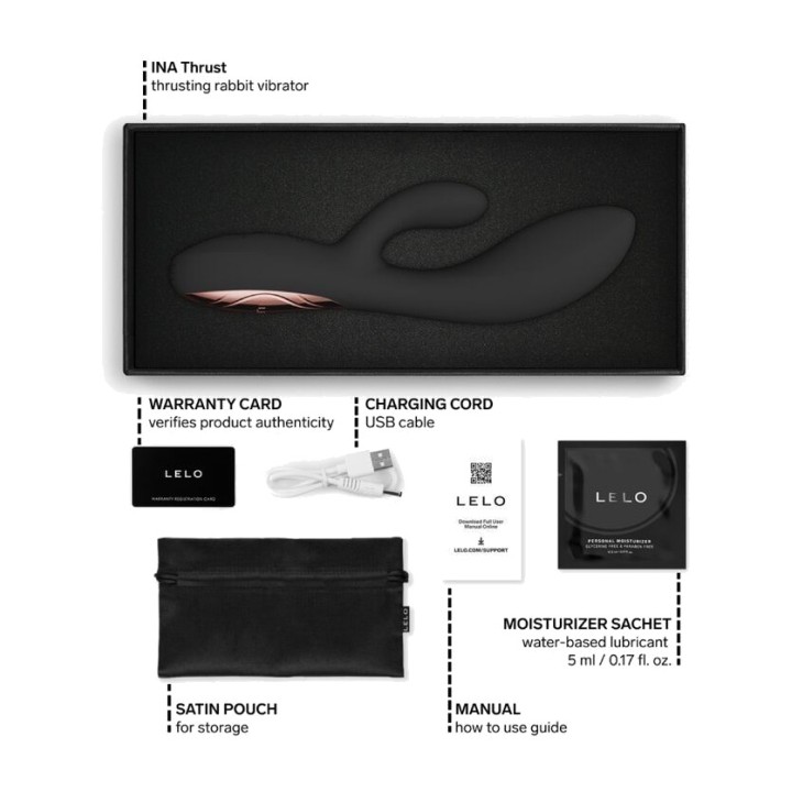 LELO Vibratore con stimolatore clitoride e push button INA