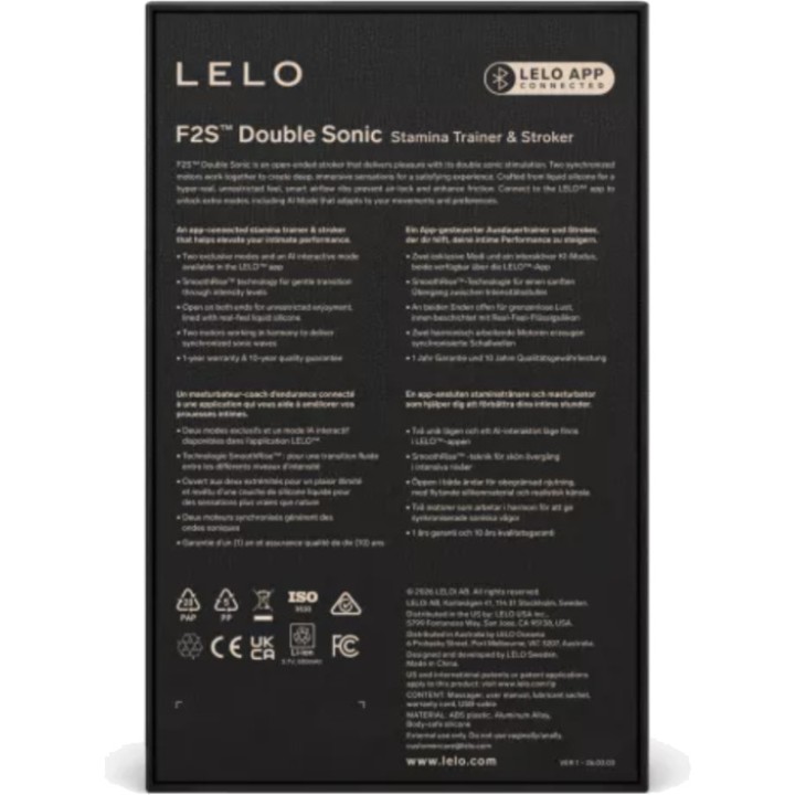 LELO Mandeldild med dobbelt lydstimulation F2S DOUBLE SONIC