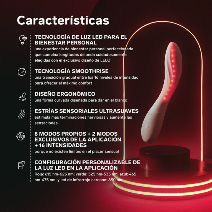LELO Rechargeable red light intimate massager with app