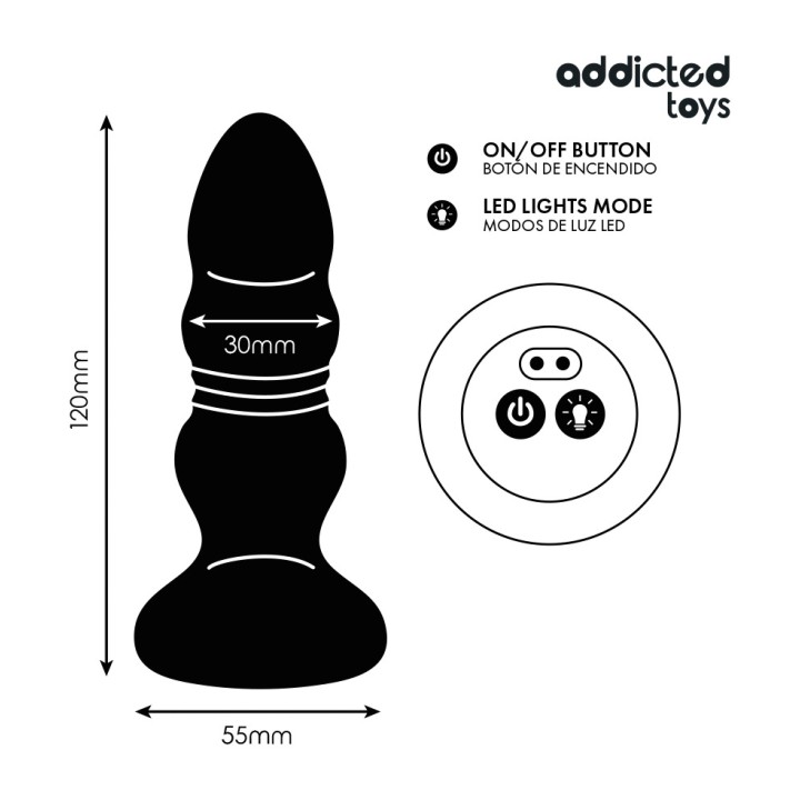 ADDICTED TOYS Anal vibrator thrusting with LED light and