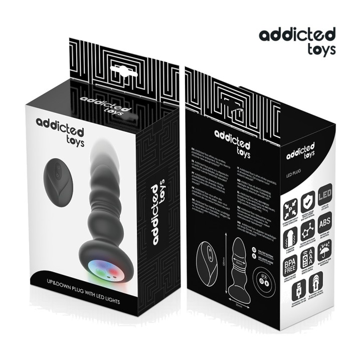 ADDICTED TOYS Plug anal vibrador thrusting amb LED i control