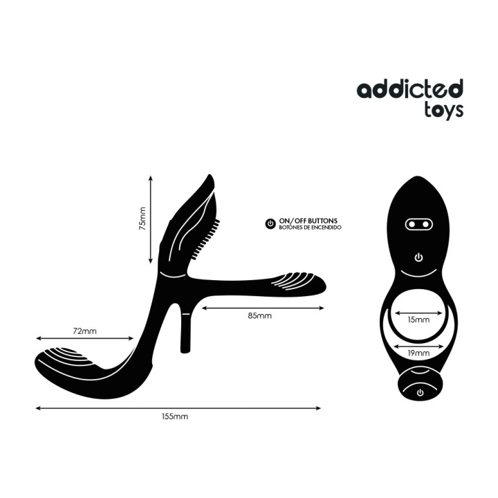 ADDICTED TOYS Duo vibrating ring for the penis with clitoral