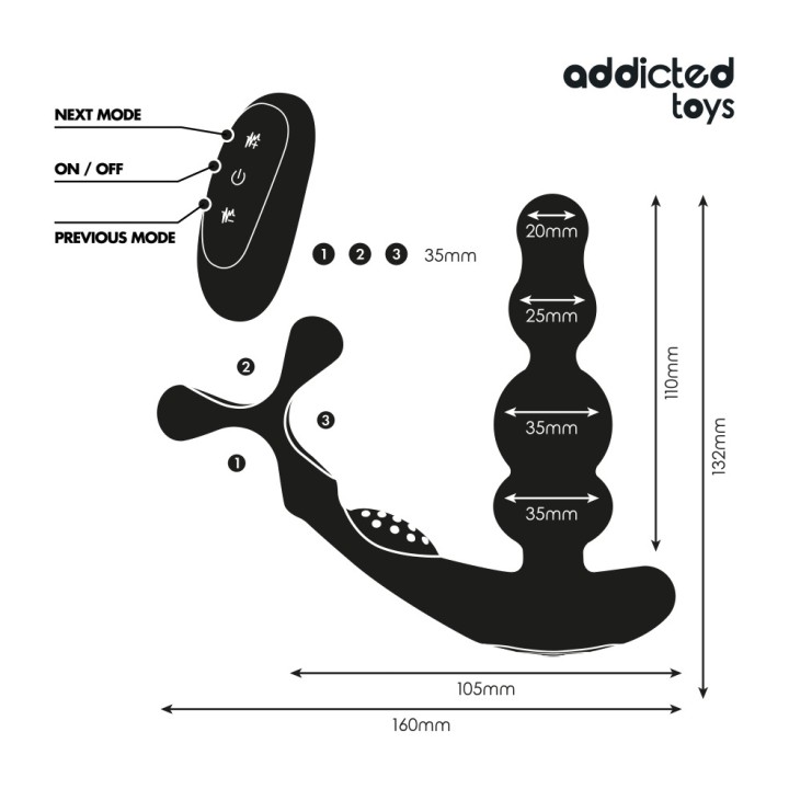 ADDICTED TOYS Masajeador prostatic rotator cuibă cu control
