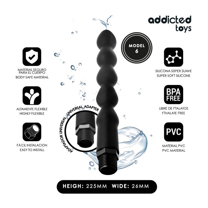 ADDICTED TOYS Analrensere med universel adapter model 6