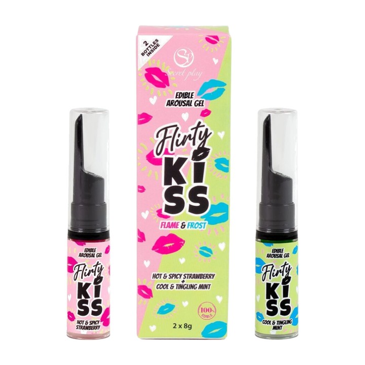 SECRETPLAY Geles sabor fresa y menta con efectos para sexo